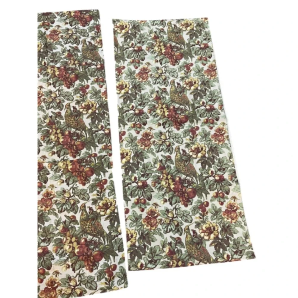 New Pottery Barn 6 Napkins Matching Table Runner Giorgetta Pheasant Grapes Linen